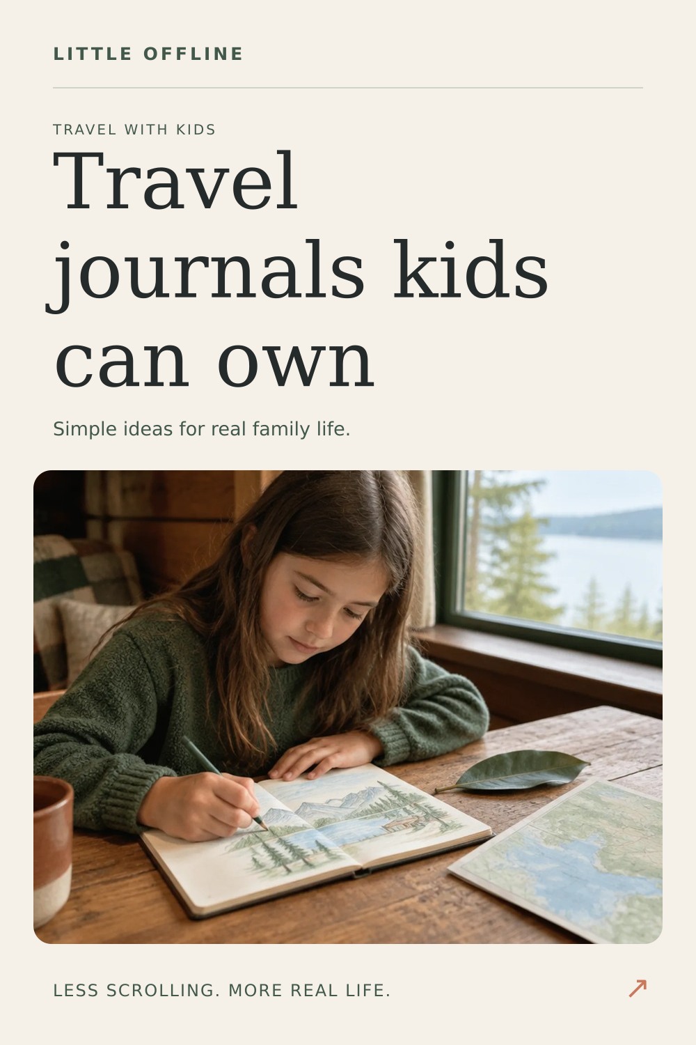 Pinterest graphic: Kids Travel Journal Ideas