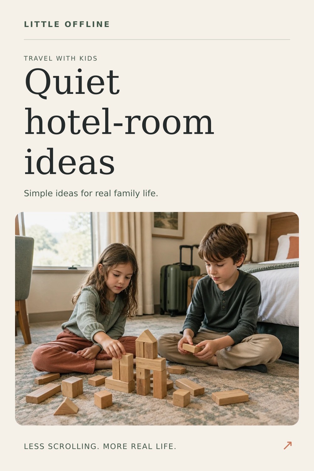 Pinterest graphic: Screen-Free Hotel Room Activities