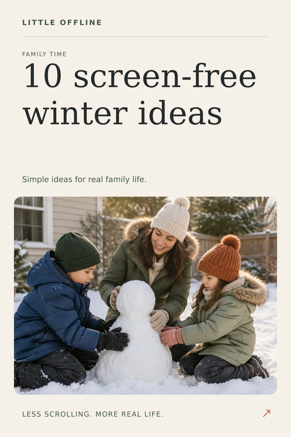 Pinterest graphic: Screen-Free Winter Activities